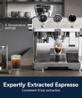 Front view of La Specialista Maestro Espresso Machine With Grinder And Auto And Manual Milk Frother Barista Grade Bean To Cup
