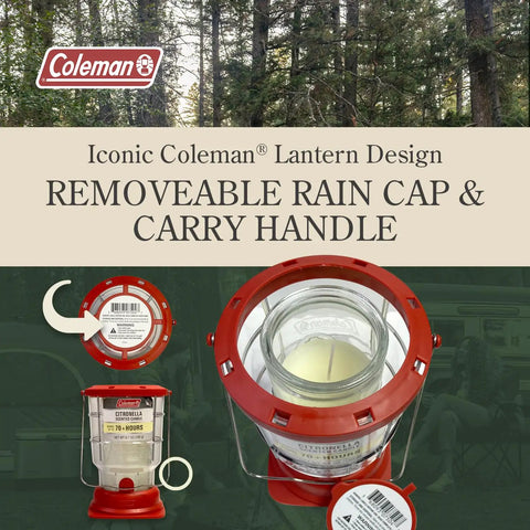 70+ Hour Citronella Outdoor Lantern With Easy Carry Handle And Hang Loop For Camping Picnics And Patio Ambience 6.7 Oz Red