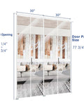 Black Aluminum Bifold Mirror Door For 60x80 Opening, Preassembled With Hardware Kit, Indoor Bi Fold Barn Door For Bedroom And Closet