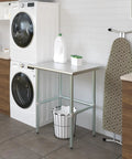 24 Inch By 30 Inch Heavy Duty Stainless Steel Work Table With Open Base For Commercial Kitchens And Garage Workshops. Utility station in laundry room.