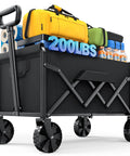 Collapsible Wagon With Wheels Foldable Dog Cart That Holds Up To 200 Lbs 80L Interior Storage Heavy Duty Utility Shopping Cart