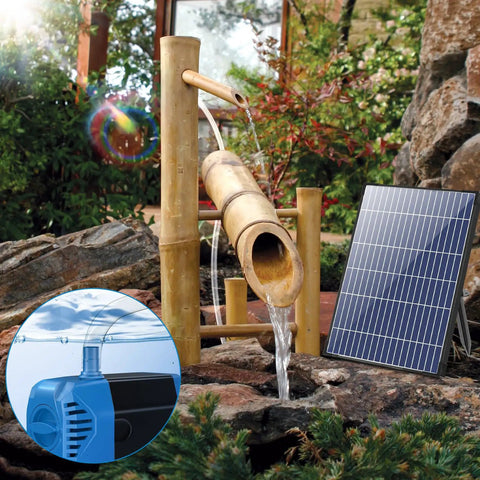12W Solar Fountain Pump With 160 GPH Flow Adjustable For Ponds And Water Features Includes 16.5 Ft Cord And PVC Tubing