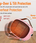 Tiny But Mighty Mini Ceramic Space Heater 800W 400W Portable Desk Office Heater with tip-over protection feature visualization