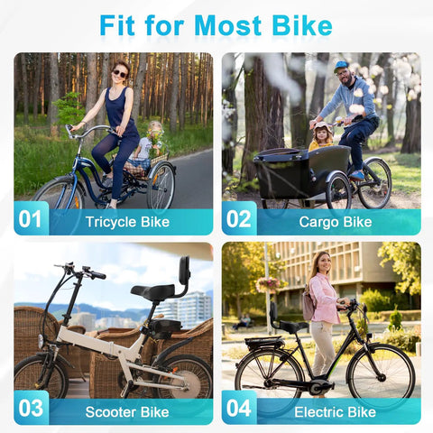 Oversized Bike Seat With Adjustable Backrest For Electric Bikes And Tricycles High Memory Foam Replacement Saddle For Men And Women 33x29x9 Cm Cushion For Long Rides All Day Comfy on tricycle, cargo, scooter, and electric bike