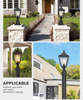 Outdoor Post Lights Dusk To Dawn Exterior Lamp Post Light Fixture With Pier Mount Base Black Cast Aluminum Water Glass Lantern Style For Pillars Posts Fence Yard Curb Appeal on stone pillar