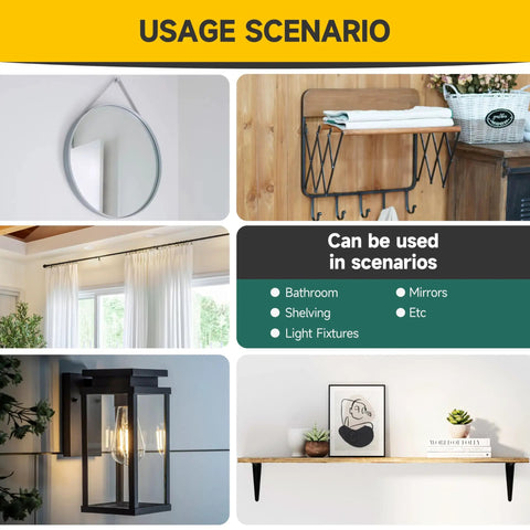 Usage scenarios for Drywall Anchors And Screws Kit With 135 Push In Anchors And 135 Flat Head Screws For Mounting Shelves Picture Frames Curtain Rods And Decor, Multi Size Wall Hanging Set For Easy DIY Install