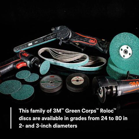 Green Corps Roloc Disc 80 Plus Grit 2-Inch Quick Change Discs Pack Of 25 Heavy Duty For Grinding Coating Removal Fast Cutting
