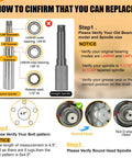 Two 5-bolt 4.5-inch trailer hub kits for 1-1/16 to 1-3/8 tapered spindles; includes bearings and seals