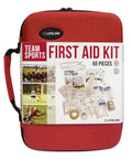 Lifeline Team Sports Trainer First Aid Kit, red outdoor first-aid pouch with 65 pieces