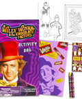 Chocolate Factory Theme Party Favor Bundle For Kids Includes 24 Mini Activity Packs With Colorable Mini Books, Stickers, Games, And Treat Bag Essentials For A Fun Birthday Goodie Bag featuring Willy Wonka activity bag with colorable pages and crayons