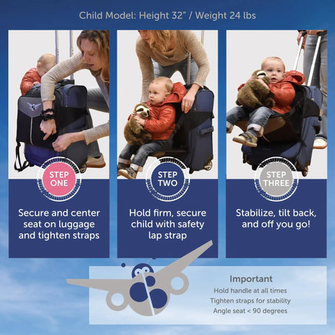 Step-by-step guide for using Travel Seat For Kids Foldable Ride On Suitcase Accessory For Toddlers And Carriers