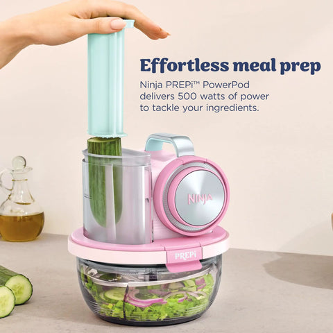 Five In One Food Prep And Storage Bowl System With Crinkle Slicing Shredding Functions, compact kitchen tool with cucumber insert.