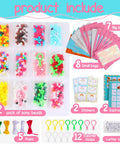 Beads For Crafts Kit With 12 Design Pony Beads And Letter Beads, Keychain Making Set For Beginners, Includes Cording and Stickers