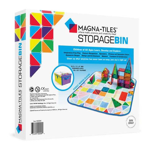 Sturdy Magnetic Building Tile Storage Bin And Roll Up Interactive Play Mat Heavy Canvas Tote For Kids Holds Three Hundred Pieces Snappy Bright Colors Totally Rad Design Rock Solid Gear For Young Builders And Teachers