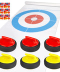 Indoor Hovering Curling Set For Family Fun With Six Floating Stones And A Large Floor Mat on display