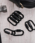 Black quick link chains and tools on wood surface, 10 Pack 304 Stainless Steel M3.5 Quick Link Chains One Eighth Inch D Shape Locking Chain