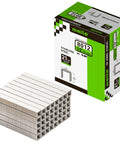 No Fuss Heavy Duty 21 Gauge Half Inch Crown Upholstery Staples 304 Stainless Steel fasteners in a 10000 piece bulk pack.