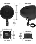 MCBK470B Motorcycle Bluetooth Speaker System with Class D Amplifier, 3 inch weatherproof speakers with mounting hardware