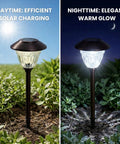 Ultra Bright 10 Pack IP65 Waterproof Solar Path Lights Outdoor Bronze Finish With Patterned Glass And Stainless Steel Stakes