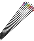 Six Or Twelve Pack Carbon Arrows 500 Spine With 4 Inch Turkey Feather Fletching, 28, 30, 31 Inch Lengths, 100 Grain Removable Field Tips, Green