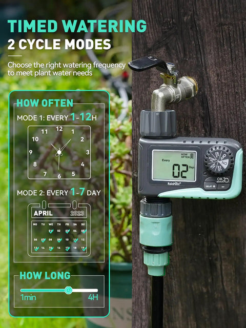 Programmable Sprinkler Timer For Garden Hose And Soaker Hose, Outdoor Digital Irrigation Timer With Rain Delay on tap