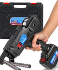 Newtry Cordless Rebar Tie Gun Automatic Electric Tying Tool With 12.8V Battery for securing rebar, handheld design, 4400mAh battery.