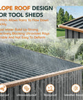 Slope roof design of Big Beefy 10x12x7.4Ft Outdoor Storage Shed with galvalume panels