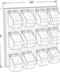 Clear Pegboard Wall Organizer With 12 Buckets 24W By 24H Panel Built To Last Heavy Duty High Impact Styrene Durable Garage And Workshop Storage