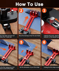 Image showing how to use the Top Grade Thin Rip Jig For Table Saw Featuring Adjustable Sliding Fence and Dual Laser Scale Guide.