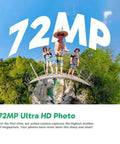Weatherproof 5.7K 360 Video Action Camera Creator Bundle capturing 72MP ultra HD photo of people on a bridge in nature