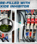 Insulated Inline Wire Connector Kit For One Zero To Fourteen AWG Splice With Pre Filled Oxide Inhibitor in electrical panel