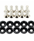 Aluminum M6 Concave Hex Fastener Kit For Automotive Parts, Handy Bolts And Washers For Quick Mounting, Built To Handle Car Body Panels, Engine Bay, And DIY Weekend Projects. Black aluminum M6 concave hex bolts and washers set
