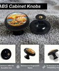 Laid Back Coastal Sunset Beach Shell Cabinet Knobs Four Pack, 1.37 inch ABS with stained glass shells for kitchen and bathroom.
