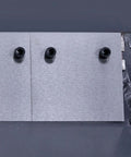 Close-up of 12 Inch Sheet Metal Bender For DIY Projects, 20 Gauge Mild Steel Capacity, showing metal sheet and adjustment knobs.