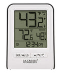 Wireless Indoor And Outdoor Temperature Monitor With Humidity Hi Low Records 12 And 24 Hour Time 330 Ft Transmission Range Outdoor Sensor Reads Down To Minus Forty Fahrenheit Clear Display With Trend Readouts