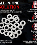 Made In USA M12 Oil Drain Plug Crush Washer Set, 20 Pack Aluminum Gasket Seals For Infiniti, Lexus, Nissan, Toyota And More, 12mm Crush Washers For Precise Oil Tight Seals And Durable Performance: 20 white aluminum washers