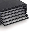Five Tray Electric Food Dehydrator Featuring Adjustable Thermostat And 26 Hour Timer With Reliable Auto Shut Off, black mesh trays