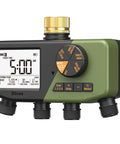 Four Zone Hose Sprinkler Timer With Brass Inlet IP68 Waterproof Digital Control Large Display