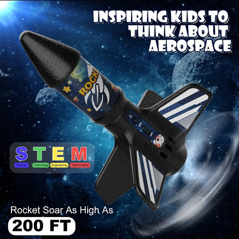 Self Launching Motorized Air Rocket Launcher For Kids With Two Height Settings Reaching Up To 200 Feet Parachute Recovery