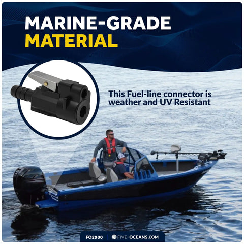 Three Eighths Inch Barb Female Fuel Line Tank End Connector For Mercury Outboards Post 1998 Direct Replacement For OE