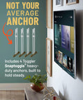 Heavy Duty Steel Stud TV Mounting Kit For Fixed And Tilt Sets Secures Flat Screens Up To 175 Pounds On Metal Walls with Toggler anchors.