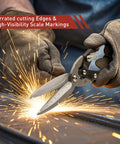 12 Inch Aviation Snips For Long Straight Cuts In Tin And Metal Sheets Heavy Duty CR MO Metal Cutters Scale Markings Close-up