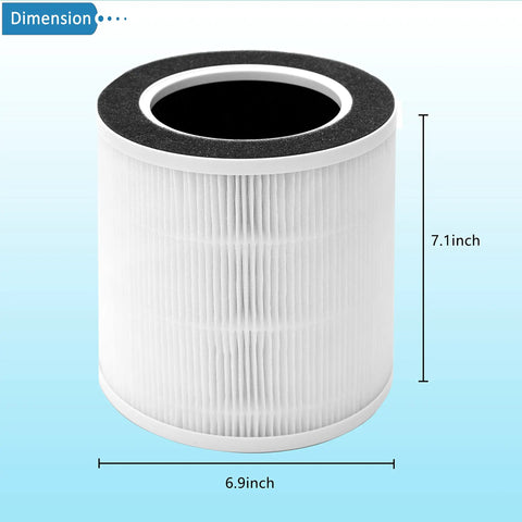 2 Pack H13 True HEPA Replacement Filter Set Compatible With Vremi And HOKEKI VK6067B Air Purifiers 3 In 1 Pre Filter Traps Dust