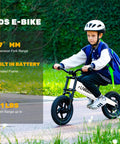 Electric Balance Bike For Kids 12 Inch Pneumatic Tires With 150W Peak Motor And 24V Battery 6 Mile Range Suspension Fork Adjustable Seat Kid Friendly Learn To Ride Toy For Ages 3 To 8, child riding outdoors