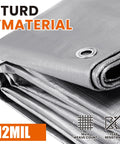 Heavy Duty Tarp 10x12 Ft 12 Mil Waterproof With Grommets Tough As Nails All Weather Shield UV Resistant And Tear Proof Plastic