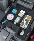 Center Console Organizer Upgrade With Flocked Liner For Dodge Ram 1500 2500 3500 From 2019 Through 2026 with accessories in tray
