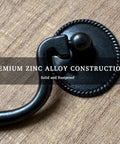 Close-up of Vintage Oil Rubbed Bronze Bail Drawer Pulls Set Of 6 showing classic drop handle details and rustproof finish.