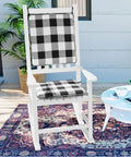 Comfy Porch Rocking Chair Cushions Set For Indoor And Outdoor Use With Secure Ties Easy To Clean 20 By 17 By 2 Inches Jurby Black White Assembled In The USA on chair