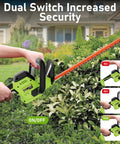Cordless Hedge Trimmer With 22 Inch Dual Action Blade And 2800 SPM, Three Quarters Inch Cutting Capacity, handheld trimming bushes