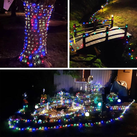 Outdoor Solar String Lights 4 Pack Each 72ft 200 LED Copper Wire Fairy Lights Waterproof With 8 Modes Auto On Off And Memory